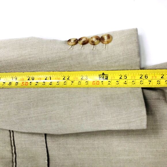 Perry Ellis Sport Coat Twill Cotton Beige Stretch 38 40 Summer Blazer Preppy Y2K - Picture 10 of 15